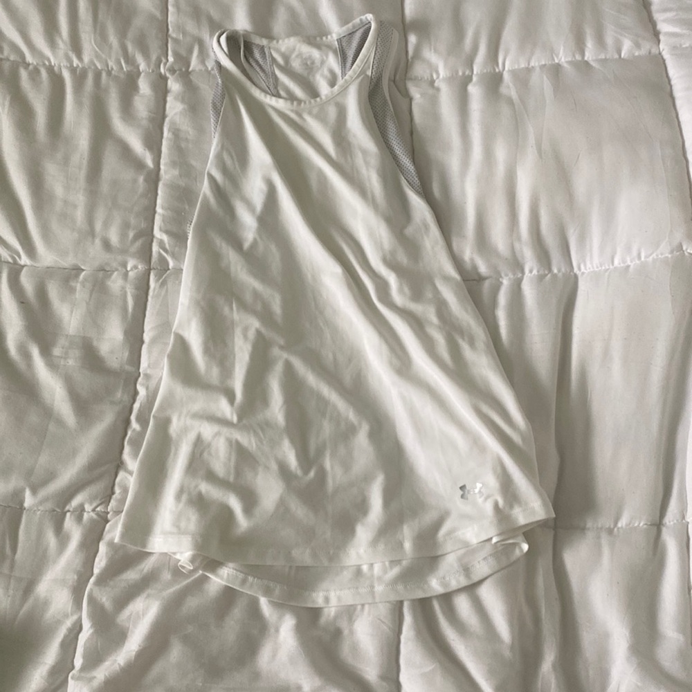 White under armor tank top
